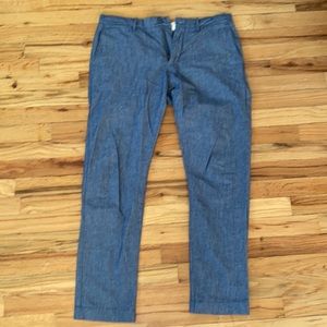 Never worn ludlow dress pants denim look.